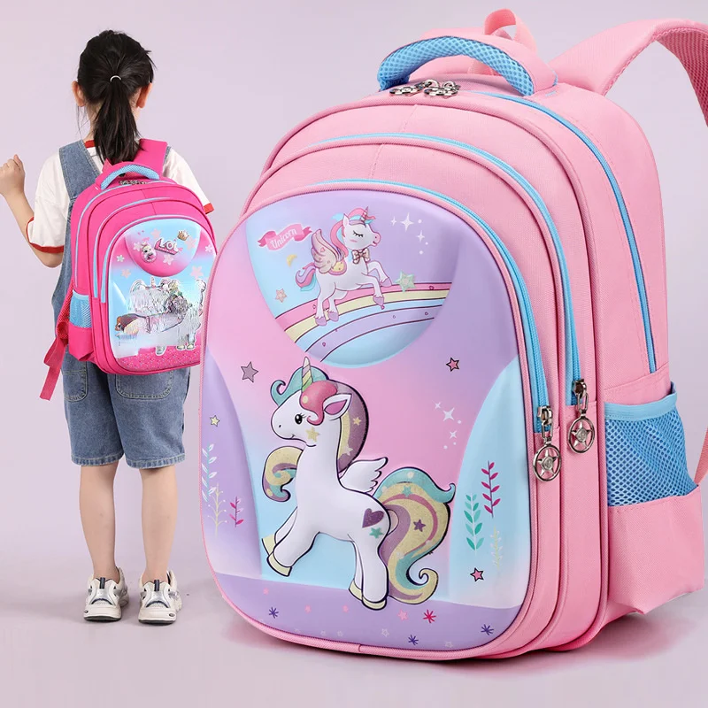 

New Children School Bags Cartoon 3D Unicorn Girls Sweet Kids School Backpacks Boys Lightweight Waterproof Primary Schoolbags