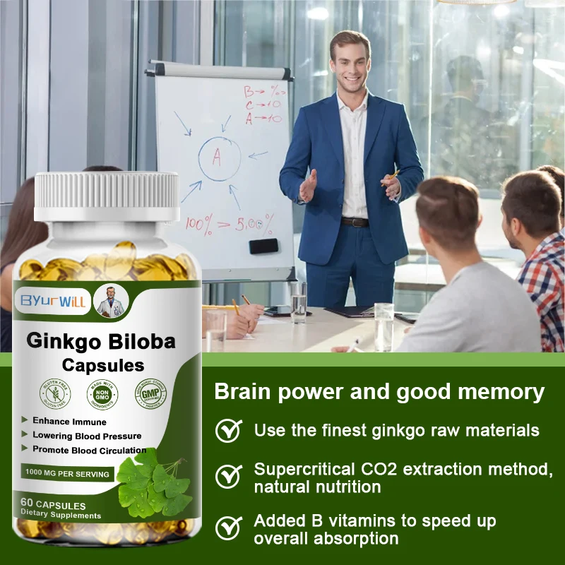 Natural Ginkgo Biloba Supplements ginkgo biloba supplement with Vitamin B1/B2/B12 for Brain Health