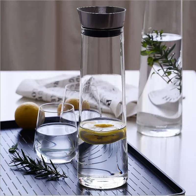 Contenitore 'acqua Per Frigorifero, Bottiglie Di Succo Da 1 Litro Con Tappi, Brocca Per Bottiglia D'acqua Riutilizzabile, Brocca Per Succo, Lattina Per Latte Per Caffè Preparato A Freddo, Bere