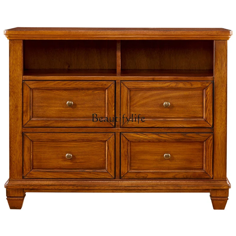 

Solid Wood TV Cabinet 1 M Locker High Simple European Retro Small Apartment
