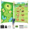 Kids Golf Chipping Game Set Golf Training Aid Battle Royale Golf Fun Practice Mat with Sticky Balls Outdoor Indoor Golf Toys 1