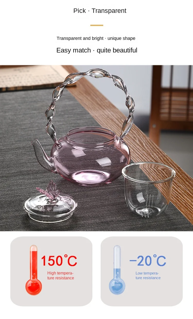 Title 9, Hochwertige Teekanne aus Borosilikatglas mit ge...