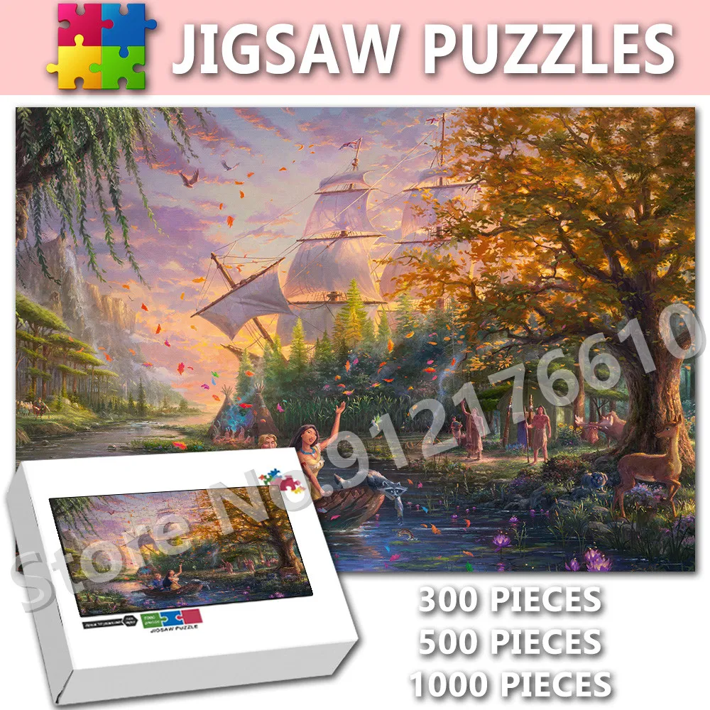 

Princess Moana Assembling Puzzles for Adults 1000Pcs Disney Cartoon Anime Ocean Adventure Jigsaw Puzzle Games Educational Toys