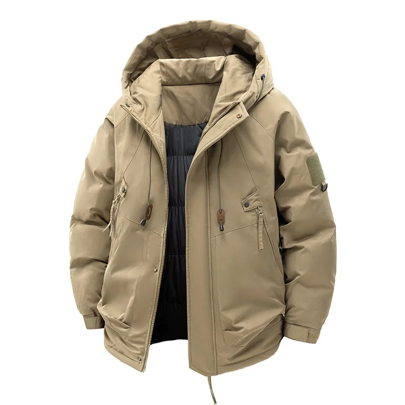 Winter Warm Parkas Men High Quality Windproof Hooded Casual Outdoor Jackets Male Solid Thick Cargo CottonPadded Outwear Coats