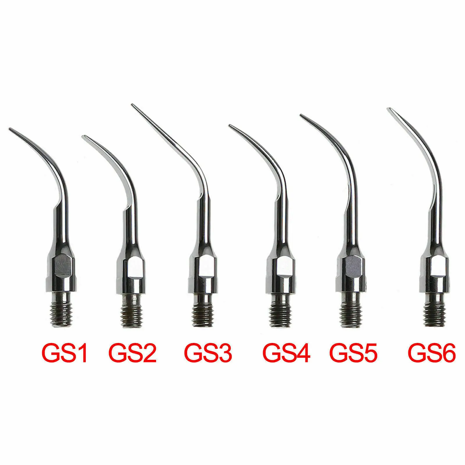 6 Pezzi Dental Ultrasonic Piezo Scaler Perio Tips Scaling Tip Fit Sirona Sclaer Gs1-Gs6