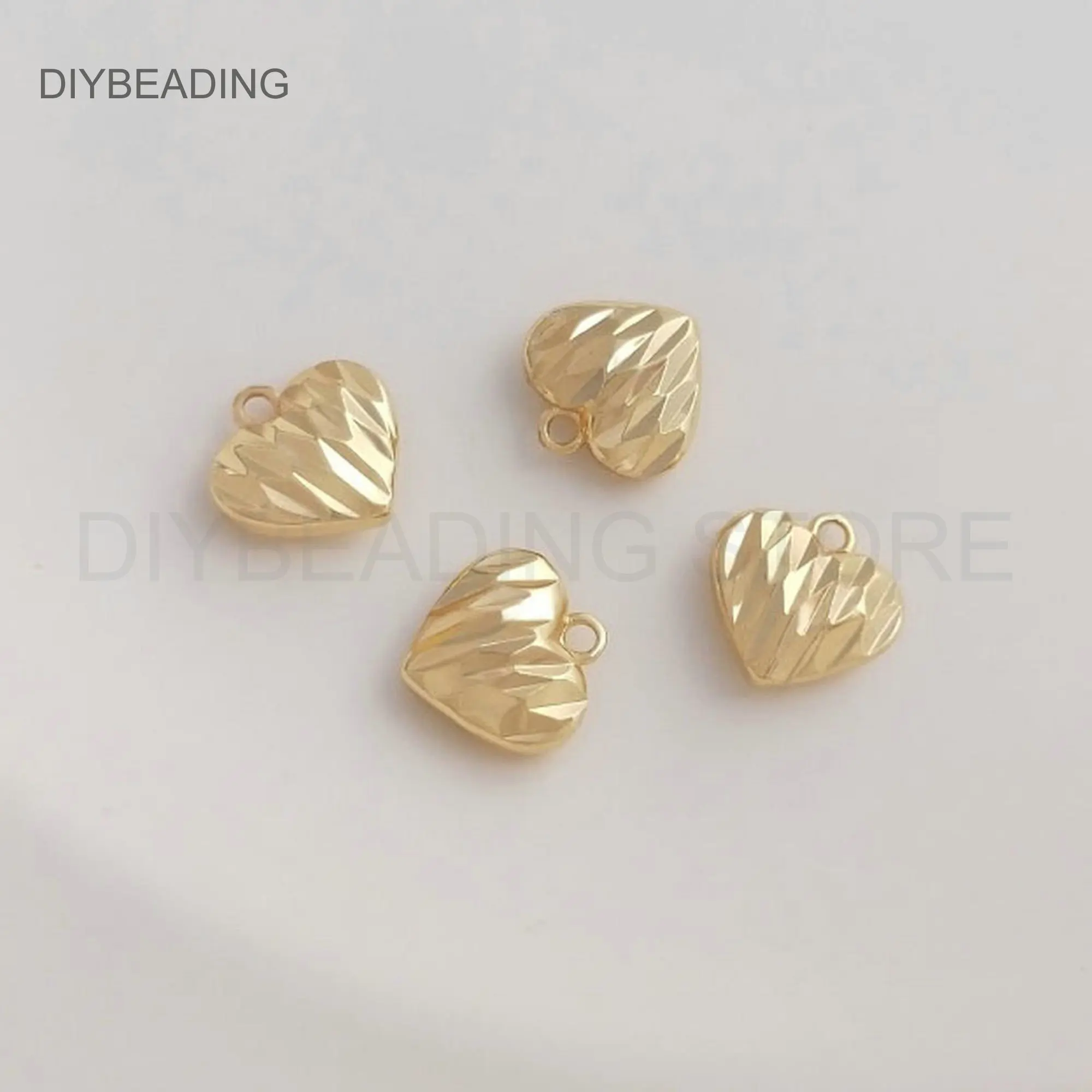 

Heart Jewelry Gift for Women 14K Real Gold Plated Brass Texture Heart Shape Finding for Valentine's Day Jewelry Making