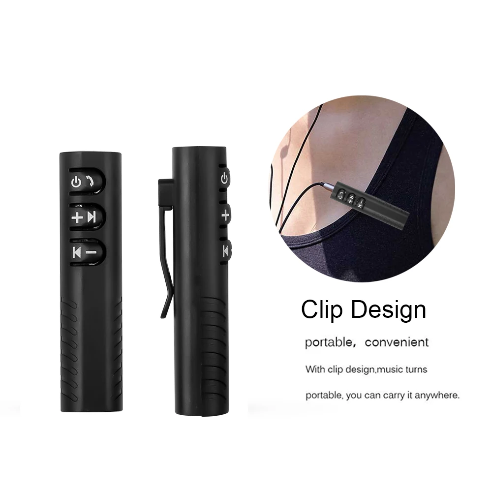 Lavalier Mini Bluetooth Aux Audio Receiver Transmitter Adapter 3.5mm Jack Handsfree Auto Car Kit Music Mic Headphones
