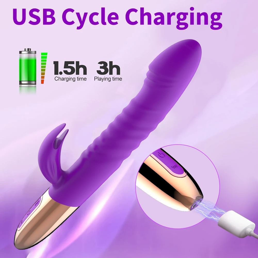 Speeds Dildo 10 Rabbit Vibrator For Women Telescopic Heating G Spot Vibrator Clitoris_voghion.com