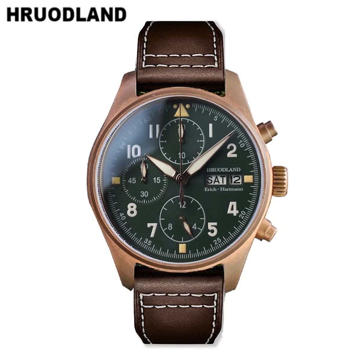 Hruodland 2025 New Men Quartz Watches 6S00 Retro Sapphire Crystal Waterproof 100M Chronograph Pilot Reloj Hombre 3