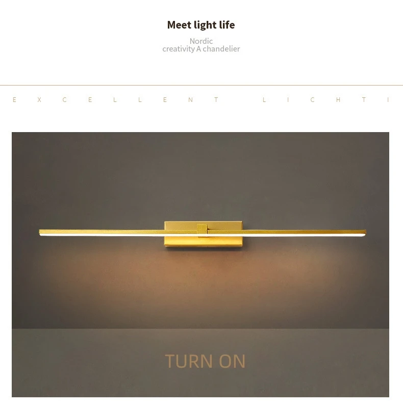 High Quality Popular 2023 LED Mirror Front Bathroom Cabinet Toilet Vanity Dresser Wall Lamp Simple Commercial Household Lighting