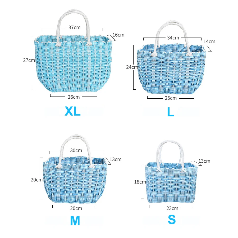 Handmade Wicker Shopping Basket Home Vegetable Fruit Packing Picnic Storage Basket Garden Imitating Rattan Woven Flower Basket 6