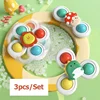 3PCS Suction Cup Spinner Toy Baby Bath Funny Game Educational Toys For Children Girls Boys Infant Sensory Stress Reliever Gift 1