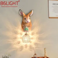 86LIGHT Contemporary Rabbit Wall Lamp Creative Living Room Bedroom Study Villa Hotel Children's Room Aisle LED Decoration Light 1