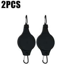 Retractable Heavy Duty Outdoor Plant and Flower Pot Hanger (Black - 2PCS)