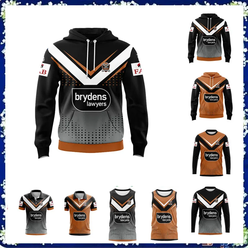 

20224 WESTS TIGERS Men's Replica Home/Away/Hoodie/Vest Rugby Jersey Size:S-5XL (Custom name and number )