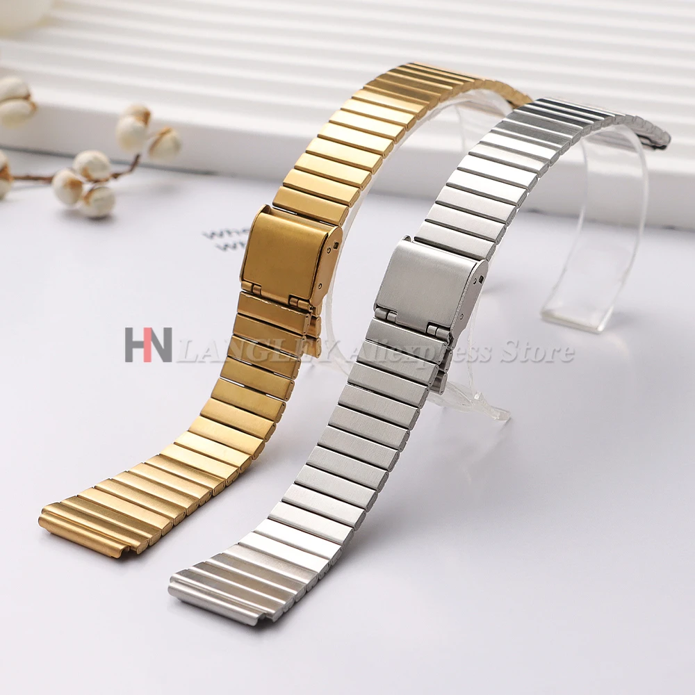 Elegant Stainless Steel Replacement Watch Band - Premium Metal Strap in 18mm or 20mm Sizes