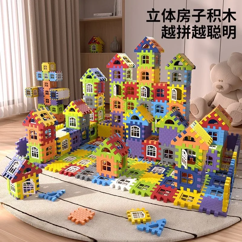 310pcs House Building Blocks City Street View Bricks DIY Self assembling Model Ornament Toy Children Gift