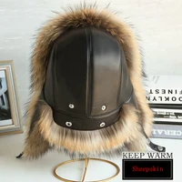 Fur Hat Women Black Fox Fur Ushanka Hats Winter Warm Ears Bomber Cap Thick Hat Windproof Ear Flaps Middle Aged Cold Weather - Image 3