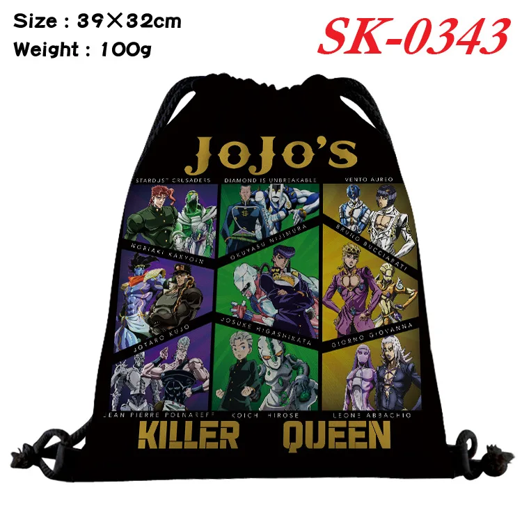 

JoJo's Bizarre Adventure Backpack Cartoon Drawstring Bags Women Fashion Shoulder Bags Boys Girls Bookbag