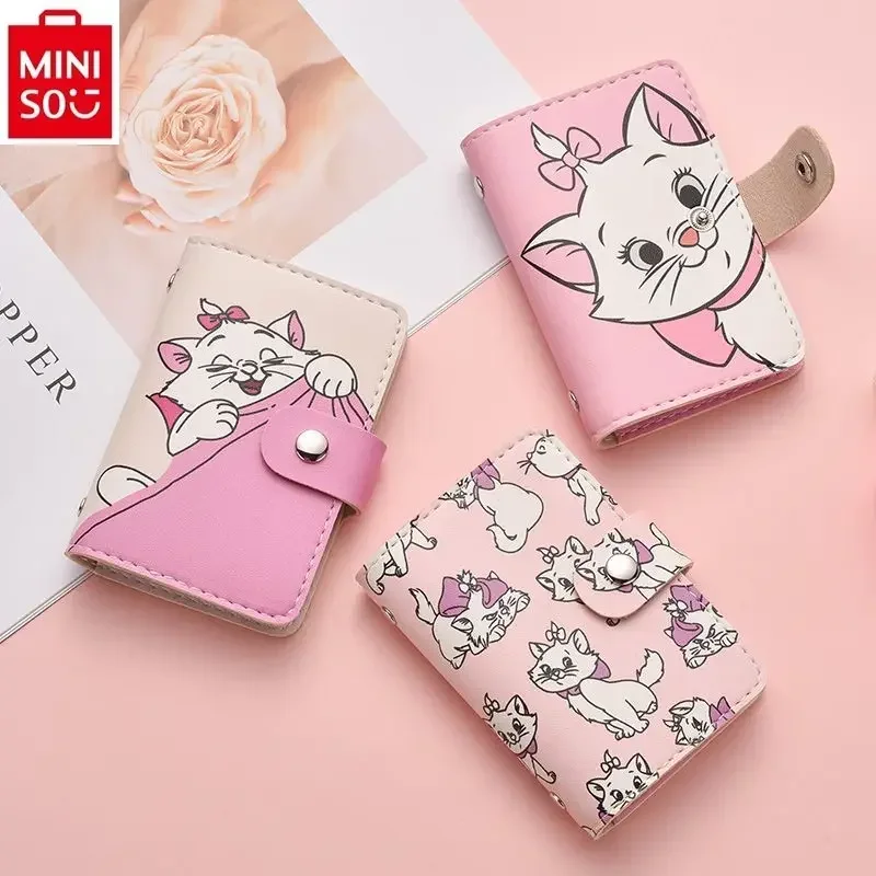 

MINISO Disney Mary Cat Multi Card Anti demagnetization Driver's License Fashion Wallet Women's Large Capacity Storage Card Bag