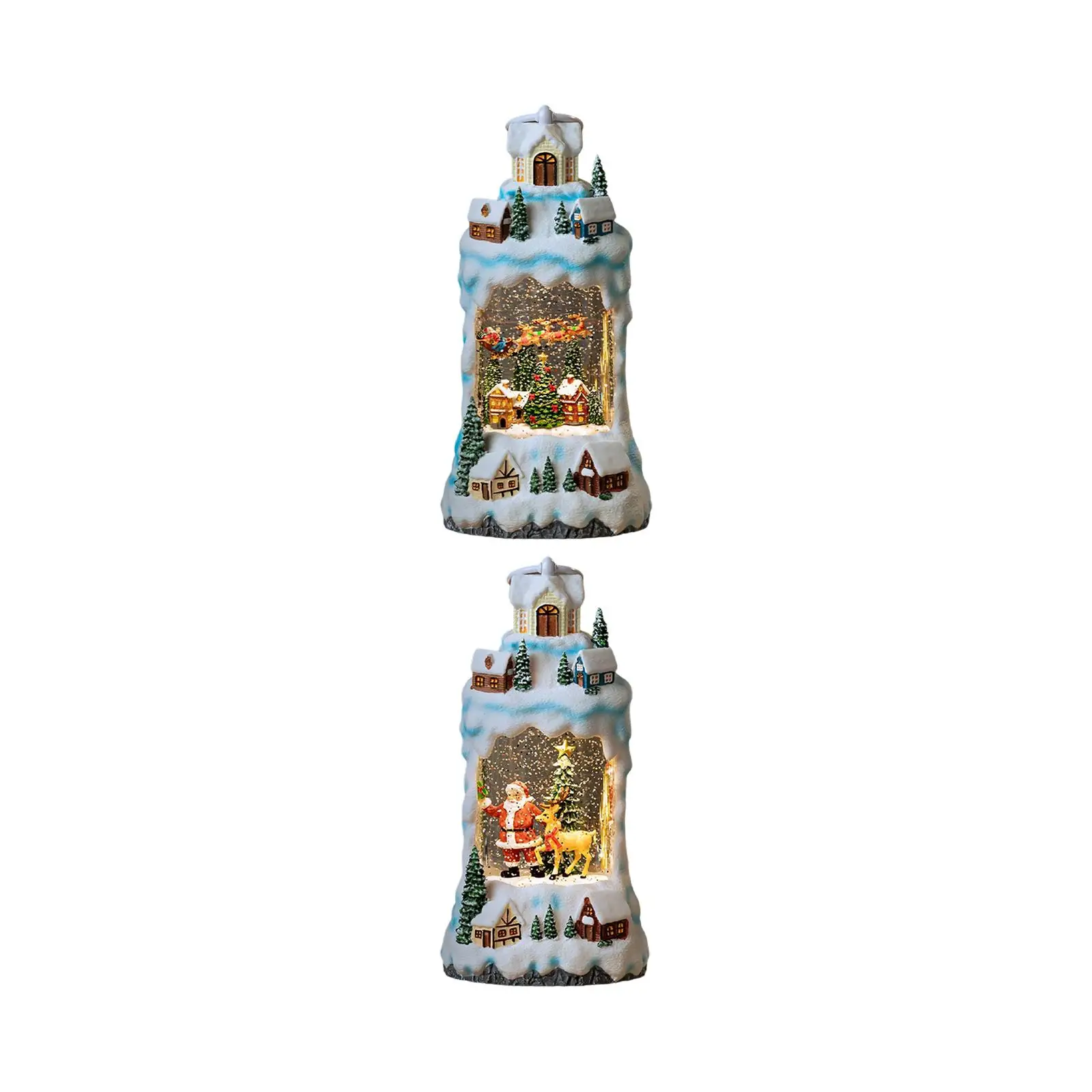 Christmas Village Snow Globe Resin Image Xmas Decor for Office Home Bedroom Christmas Village Snow Globe Resin Image Xmas Decor for Office Home Bedroom