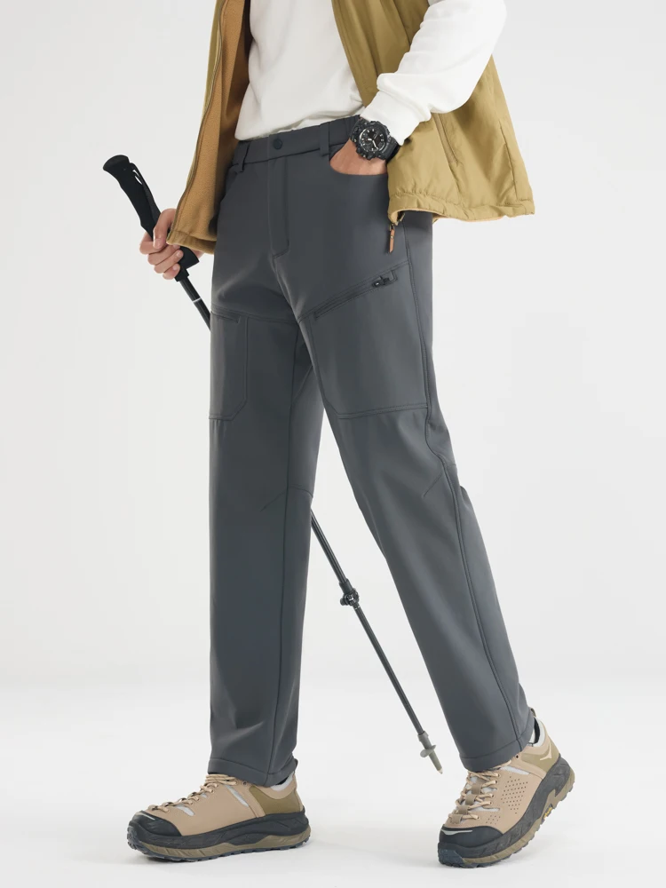 Autumn Winter Casual Pants Men Outdoor Waterproof Windproof Thick Warm Softshell Fleece Trousers Male Big Size 8XL