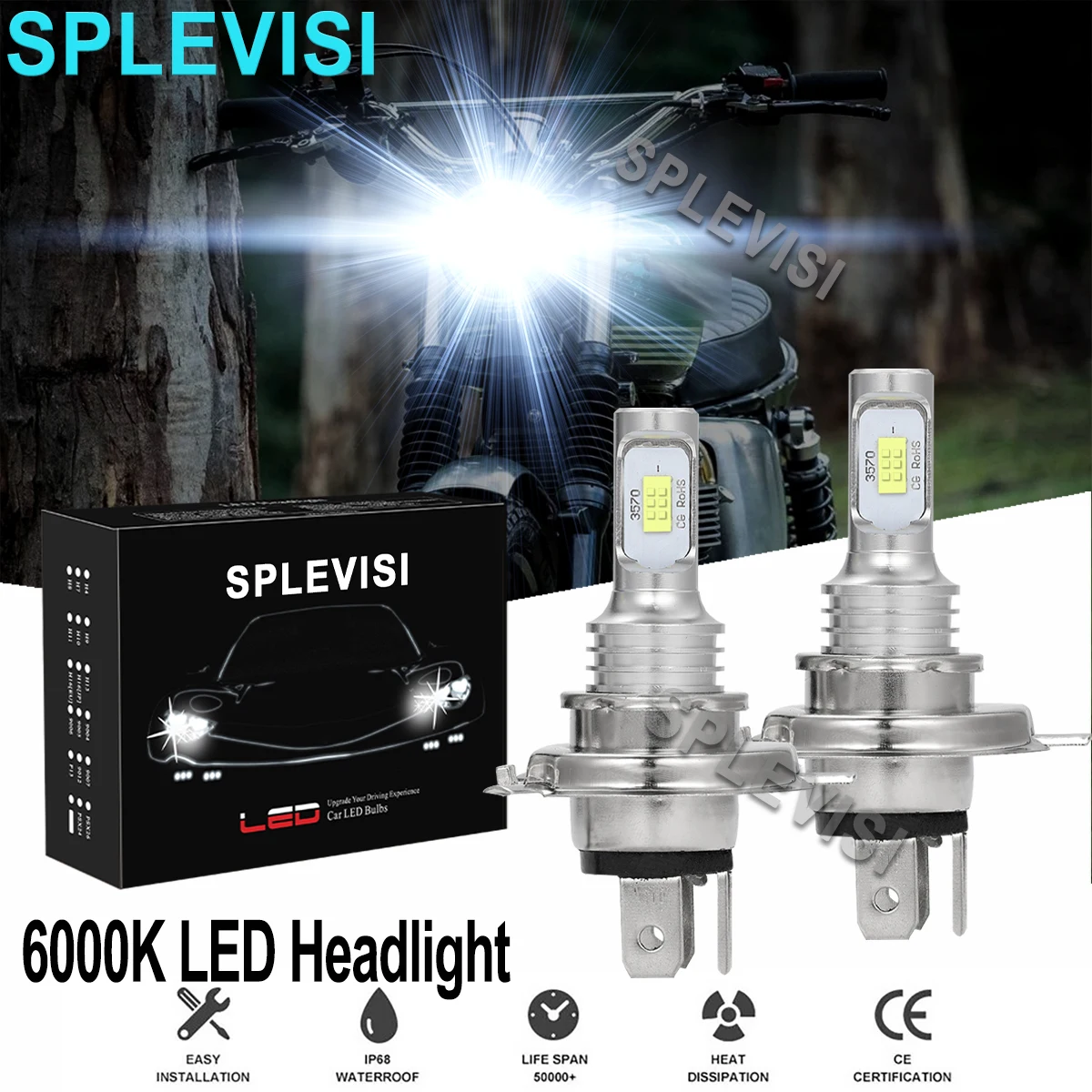 2X70W 6000K Faro Led Bianco Hi Anabbagliante Per Triumph Trophy 1200 1995-2003 Trophy 900 1995 1996-2002 Tiger Explorer 2012-2015