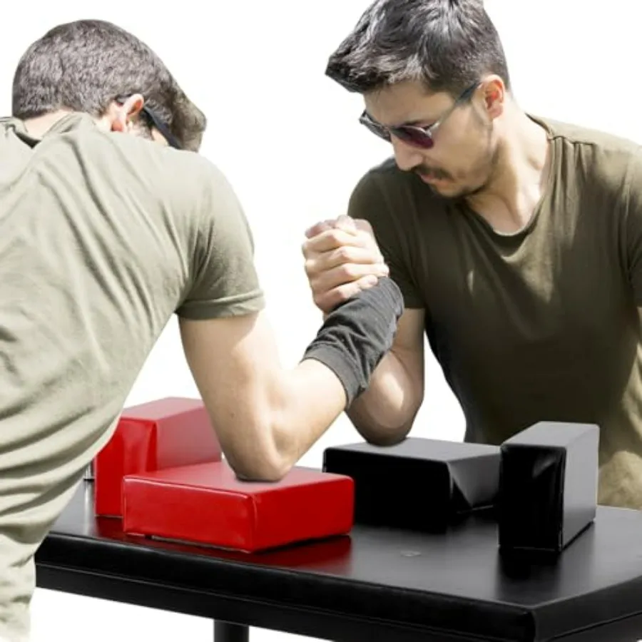 Professional Arm Wrestling Table, Standard Arm Wrestling Table Training Equipment with 2 Elbow Pads for Home Gym