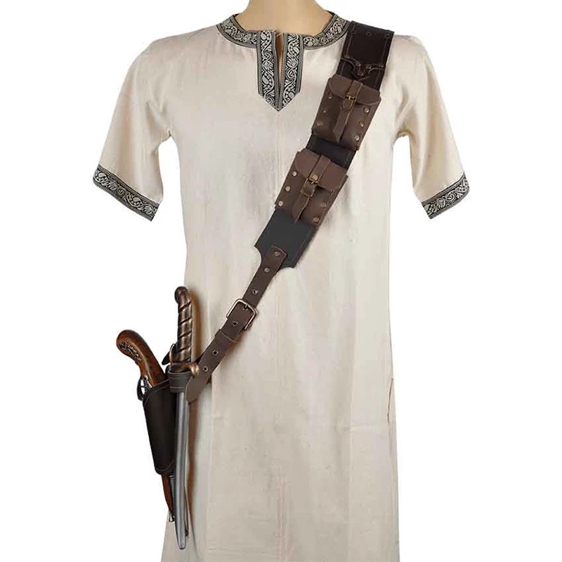 

Pirate Baldric Kit For Flintlock Pistol With Sword Dagger Holder Frog Shoulder Belt Holster Bandolier Bag Steampunk Larp Costume