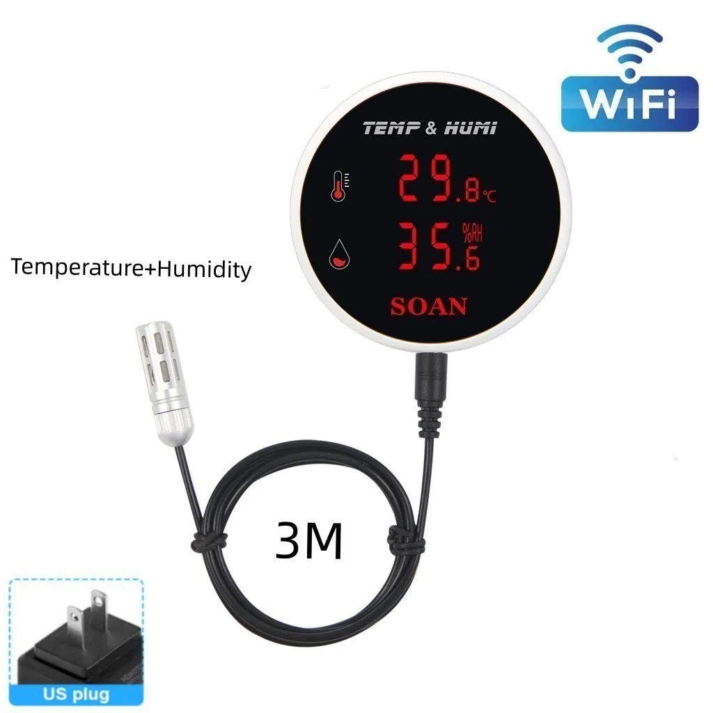 For Tuya WIFI Temperature And Humidity Sensor, USB Indoor Thermometer Hygrometer for Smart Home Thermometer Hygrometer With LCD Display