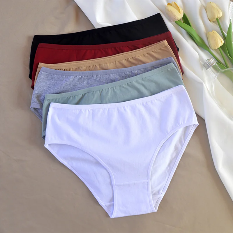 3PCS/Set Women Sexy Seamless Cotton Panties Big Size Underwear Female