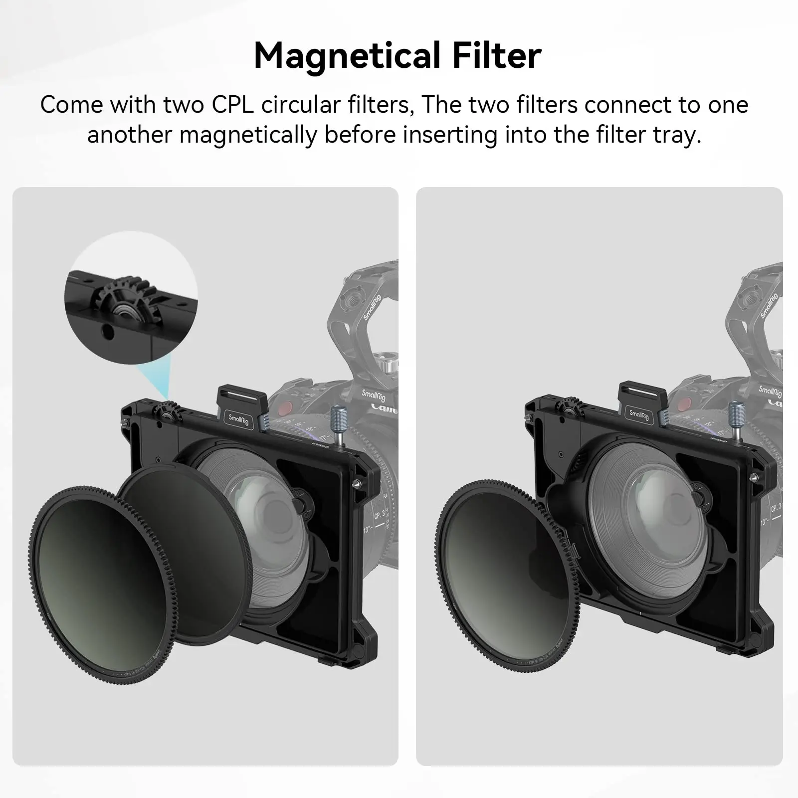 SMALLRIG Matte Box Star-Trail Lightweight Multifunctional Modular VND Kit with 95mm VND Filter Kit,Filter Frame,15MM LWS Support