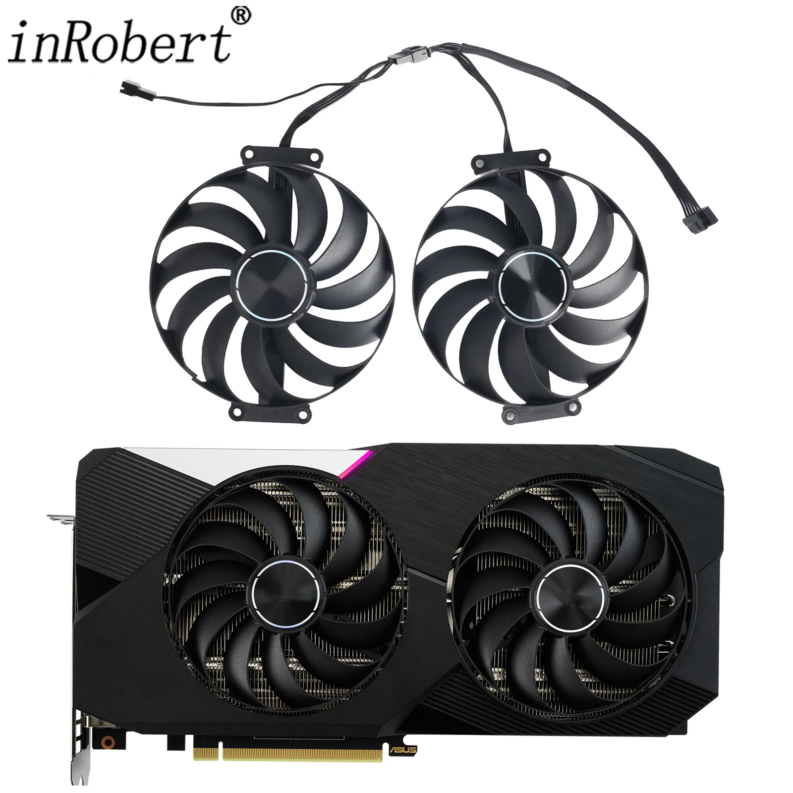 

95MM 7Pin CF1010U12S FDC10U12S9-C T129215SU Video Card Fan For ASUS Dual GeForce RTX 3060 Ti 3070 V2 OC Edition GDDR6 GPU Fan