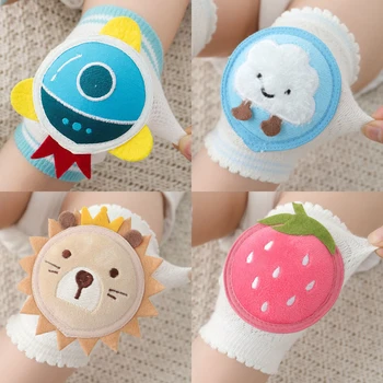 만화 통기성 아기 무릎 패드, 코튼 메쉬 크롤링 팔꿈치, 유아 보호대, 유아 무릎 패드, 다리 워머, 어린이 쿠션 레깅스