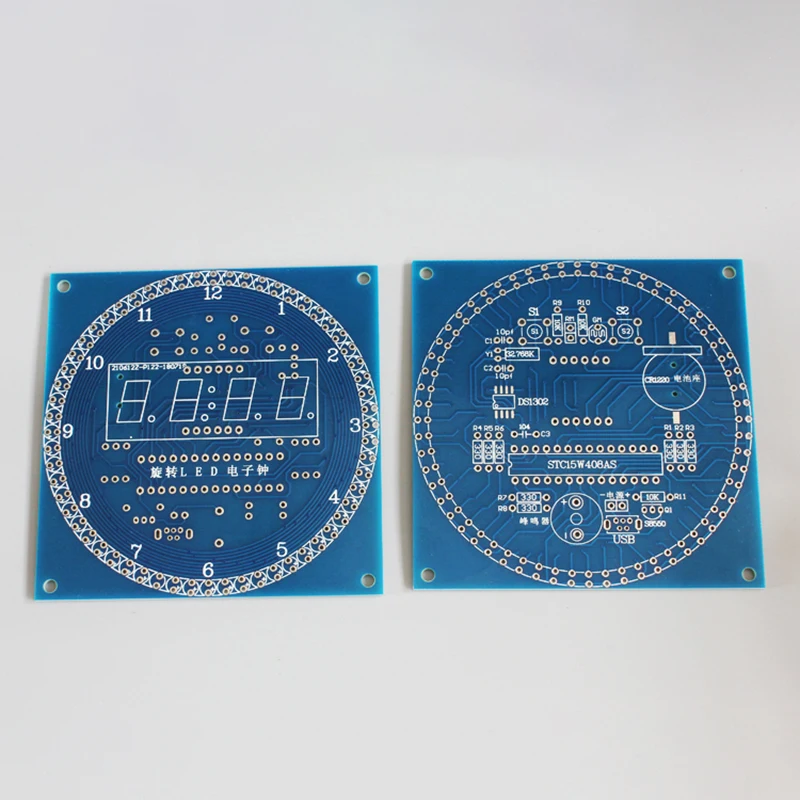 Fullt monterad roterande LED-klocka som visar tid