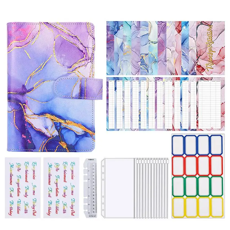 

A6 Colorful Budget Planner Tear-Resistant Binder Hand Ledger Notebook Easy To Carry Money Book Organizer For Cash