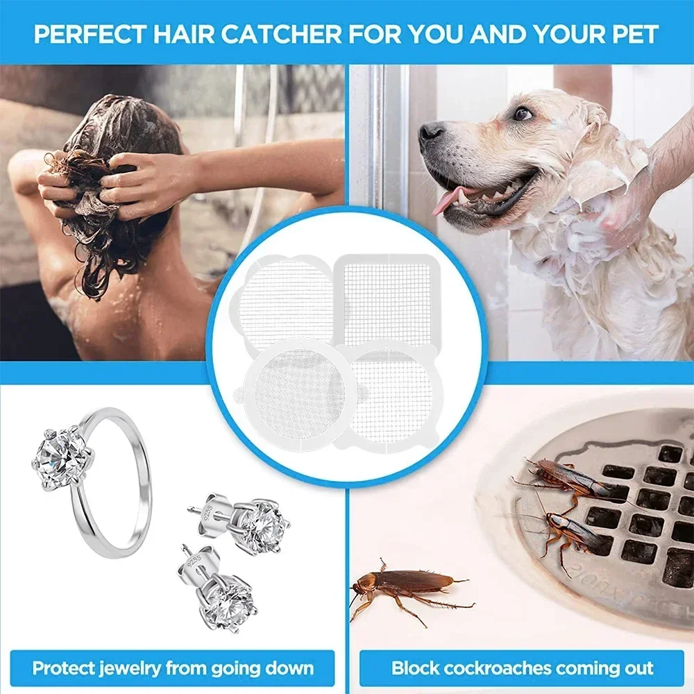 10PCS disposable shower drain hair catcher Mesh Stickers Anti-blocking kitchen sink filter strainer Bathroom Accessories
