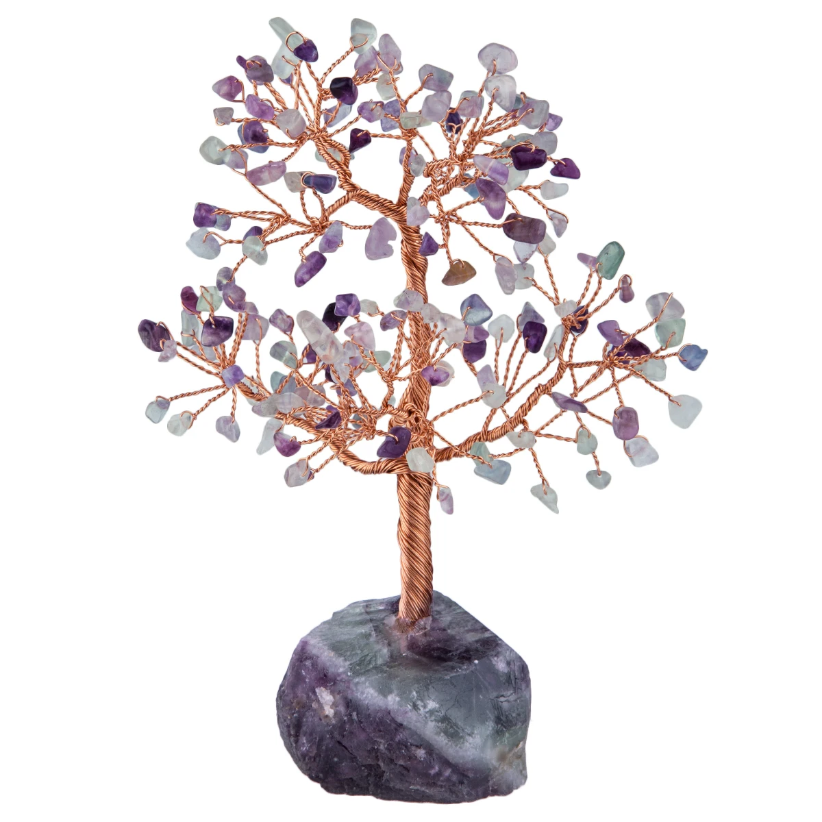 Lucky Crystal Money Tree With Natural Fluorite Quartz Fluorite Base Reiki Chip Minerals Gem Stone Crafts Home Jewelry Ornaments