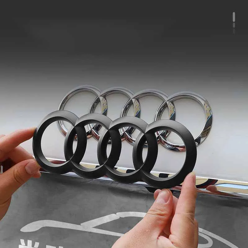 Car badge grille emblem car front grille rear trunk 4Ring emblem for Audi A1 A3 A4 A5 A6 A7 S3 S4 S5 S6 RS3 RS4 RS5 RS6 Q3 Q5 Q7