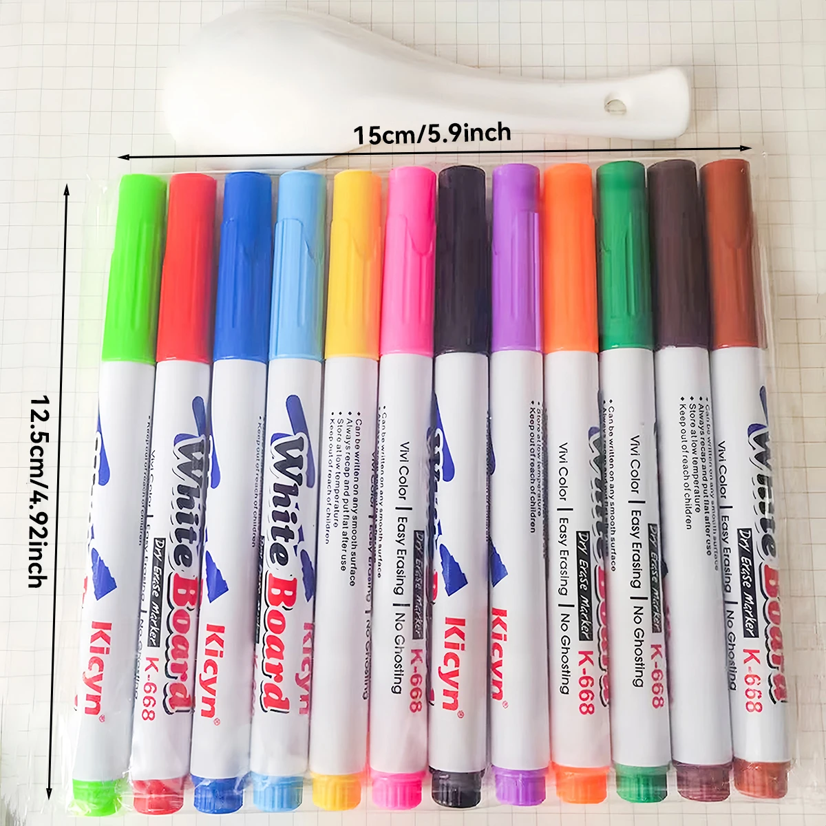 Color Floating Pen 8-12 Colors Floating When Encountering Water with Small Spoon Office Stationery and Educational Supplies