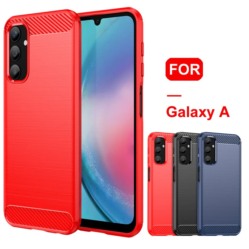 Carbon Fibre Phone Back Cover For Samsung Galaxy Silicone Case_voghion.com