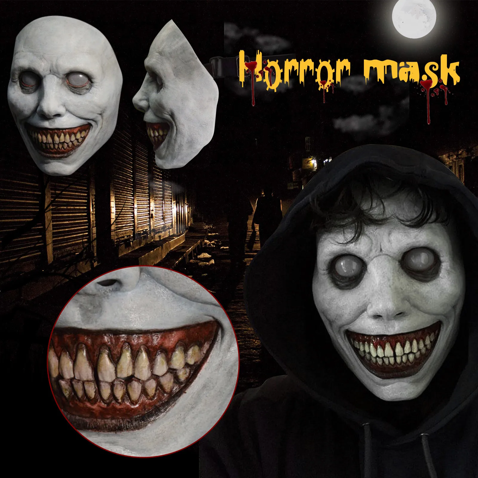 Creepy Halloween Mask Smiling Demons Horror Face Masks The Evil Cosplay Props Party Masquerade Halloween Mask Clothing Accessor half face mask masquerade mask full face mask game cosplay props