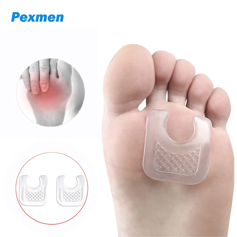 Pexmen 10Pcs/5Pair Waterproof Toe Cushions U-Shaped Gel Callus Pads from Rubbing Reusable Foot Corn Sticker Calluses Protector