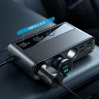 154W Car Charger Adapter Cigar Jack Multi Socket 9 in 1 PD 3 Cigarette Lighter Splitter High Speed Charge S DC Outlet Switches 2