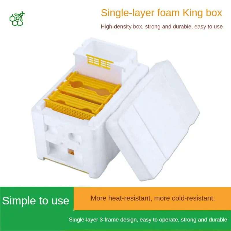 

Beehive Beekeeping King Box Foam Home Bee Hive Pollination Boxes Harvest Bee Hive Beekeeper Queen Bee Marking Cage Mating Tool