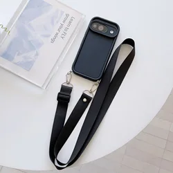 Shockproof Crossbody Lanyard Phone Case with Candy Neck Strap and Soft Cover - Google Pixel 9 (Black)