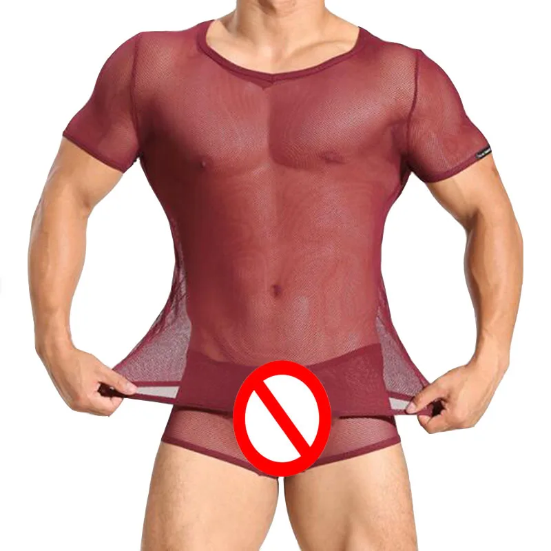 Pajamas Set Man Pajamas Set Breathable Mesh Pajamas for Men Solid Top Bottom Interior