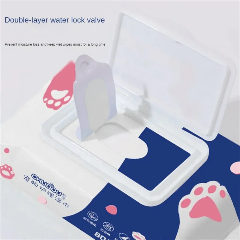 Cat Dog Wet Wipes Pure Water Formula Three Dimensional Texture Effective Cleaning Deodorization Moisture Preserving Pet Supplies pet cleaning wipes