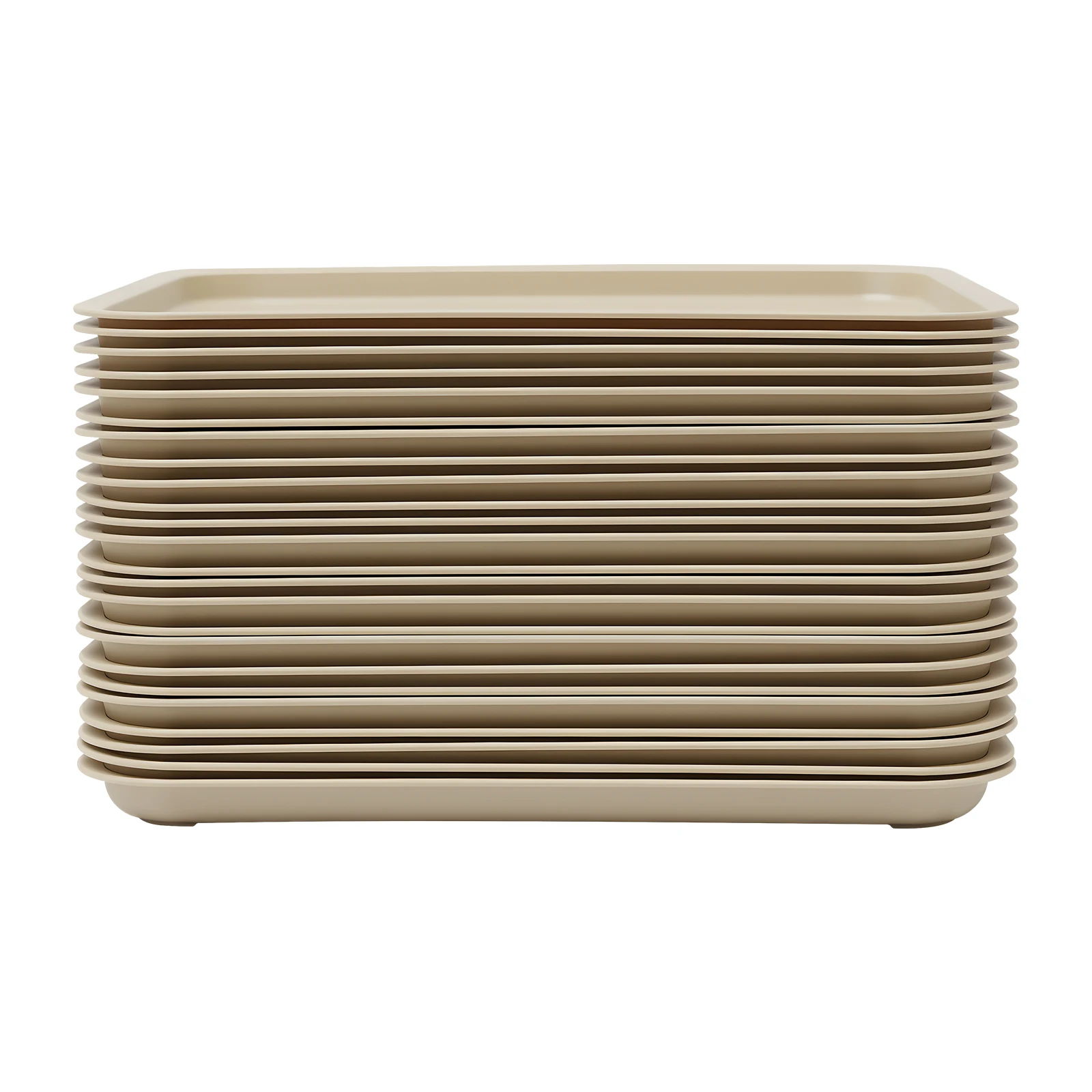 24 Stück langlebige Khaki-Tabletts, stapelbar, platzsparend, hitzebeständig, 120 ℃ Erstklassiges Tablett für Restaurants, Küchen, Hotels – Detail 1