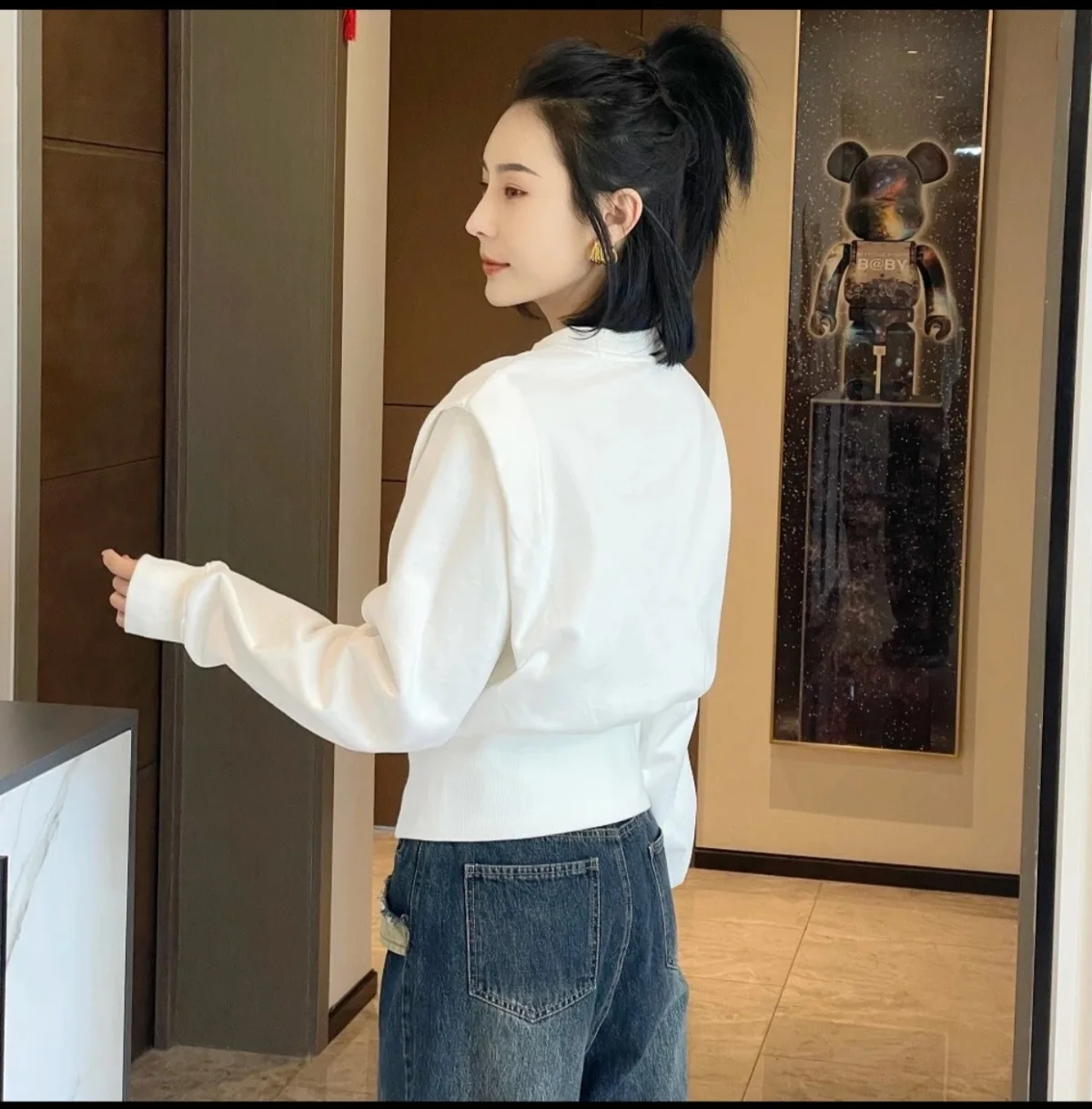 명품 Pure Cotton Golf Long Sleeves Women Golf Wear Autumn New Jumper Fashion Design Sense Casual Top Women Clothing